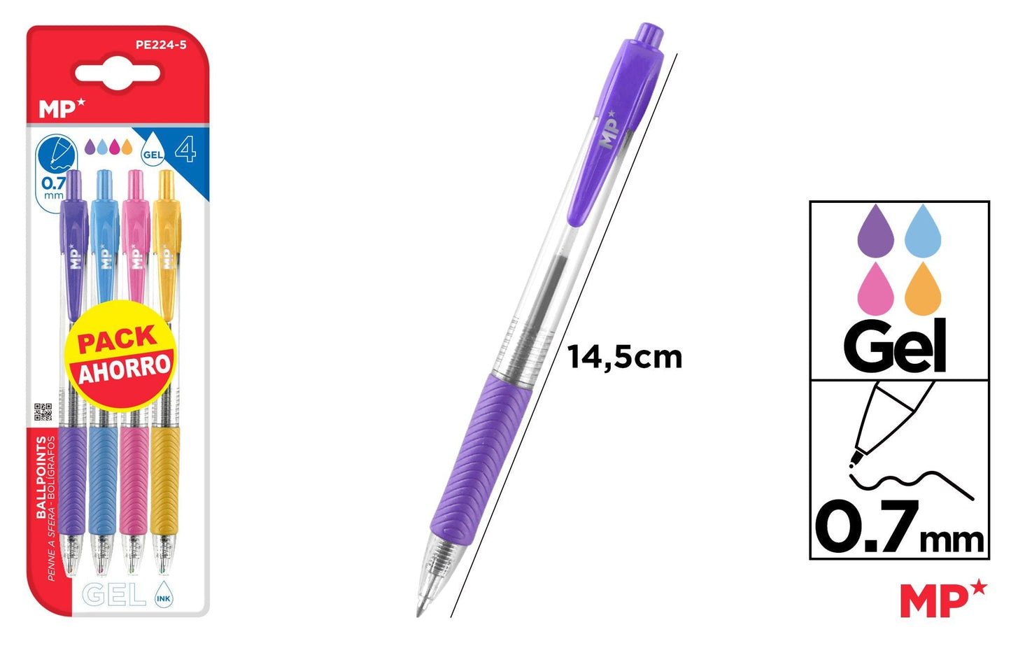CANETA GEL PACK AHORRO 4 UDS