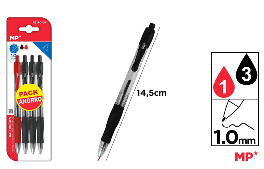 CANETAS PONTA 1.0MM 4UDS