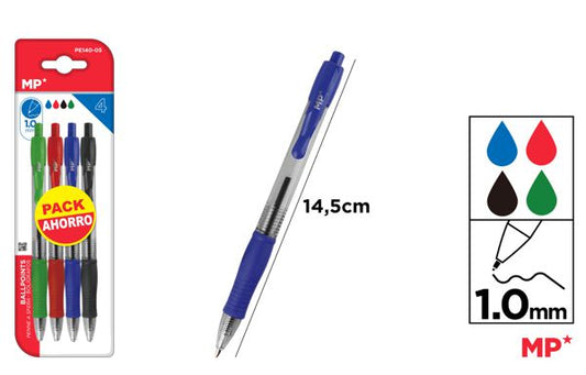CANETAS PONTA 1.0MM 4UDS