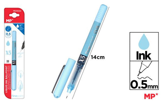 CANETA TINTA LIQUIDA PONTA AGULHA AZUL CLARO