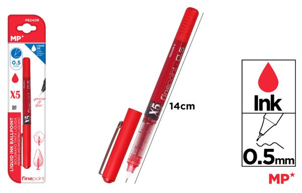 CANETA TINTA LIQUIDA PONTA AGULHA VERMELHO