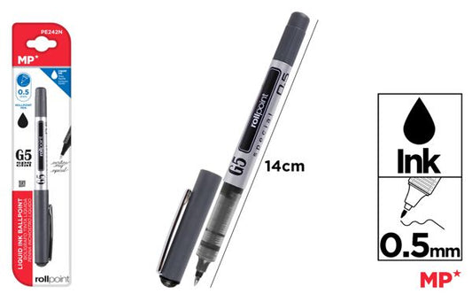 CANETA G5 TINTA LIQUIDA PONTA BALL PRETO