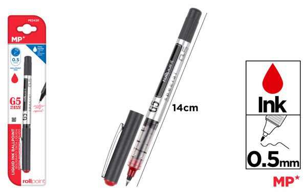 CANETA G5 TINTA LIQUIDA PONTA BALL VERMELHO