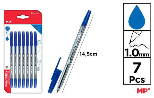 CANETAS AZUL PONTA 1.0MM 7