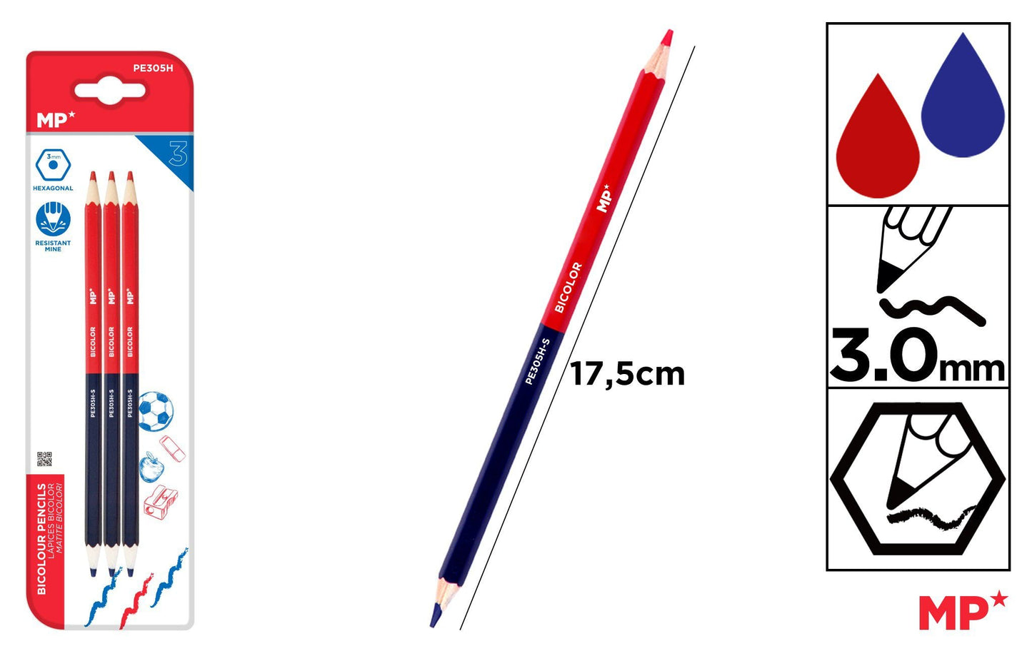 LAPIS BICOLOR FINO HEXAGONAL