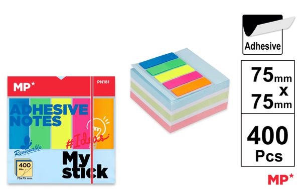 NOTAS ADESIVAS 75X75MM 400 PAGINAS