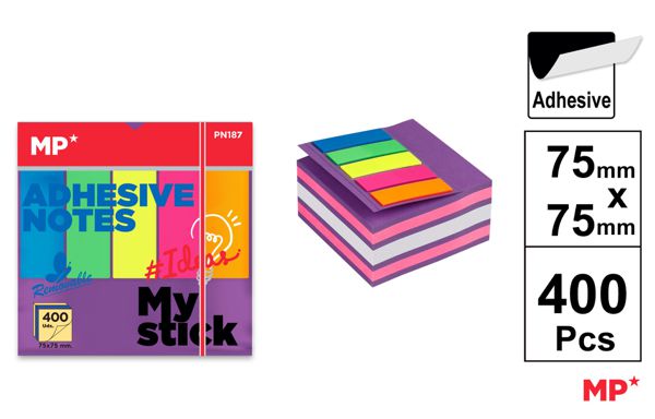 NOTAS ADESIVAS 75X75MM 400 PAGINAS