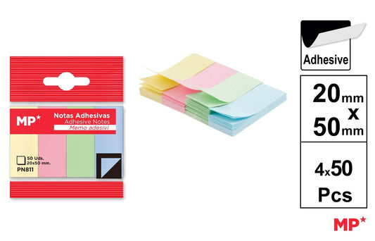 NOTAS ADHESIVAS 20X50MM 4X50H