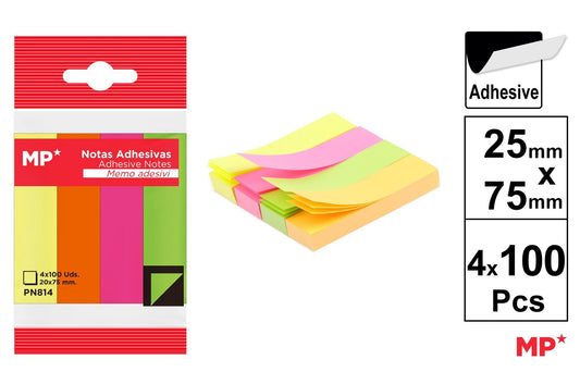 NOTAS ADHESIVAS 20X75MM 4X100H