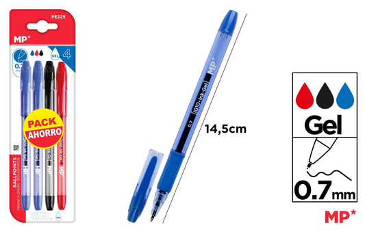 CANETA TINTA GEL PONTA 0.7MM 4U