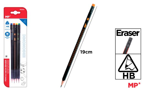 LAPIS ERGONOMICO ALTA QUALIDADE COM BORRACHA  HB