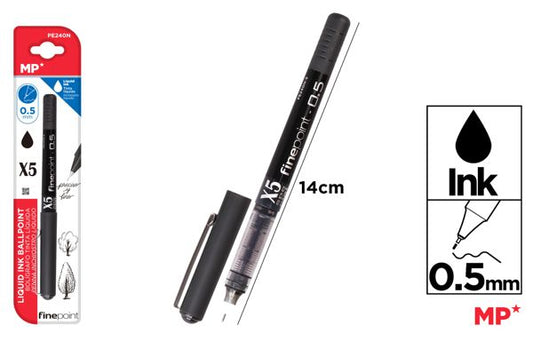 CANETA TINTA LIQUIDA PONTA AGULHA PRETO 0.5MM