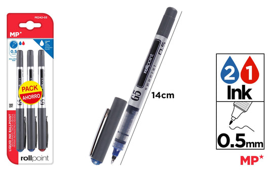 CANETA G5 TINTA LIQUIDA PONTA BALL 3UDS