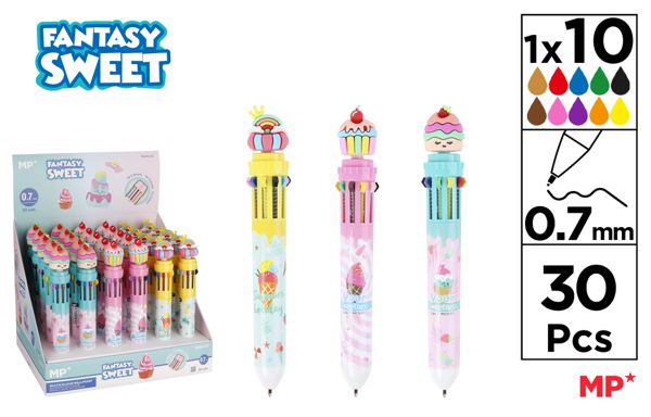 CANETA MULTICOLOR FANTASíA BOLOS