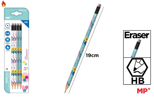 LAPIS COM GOMA DECORADOS 4UDS