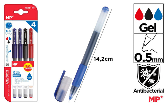 CANETA TINTA GEL PONTA 0.5MM 4U