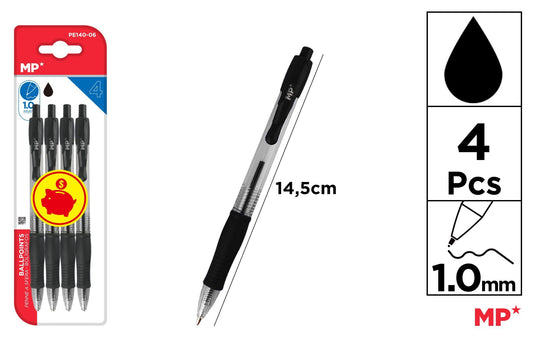 CANETAS PONTA 1.0MM 4UDS