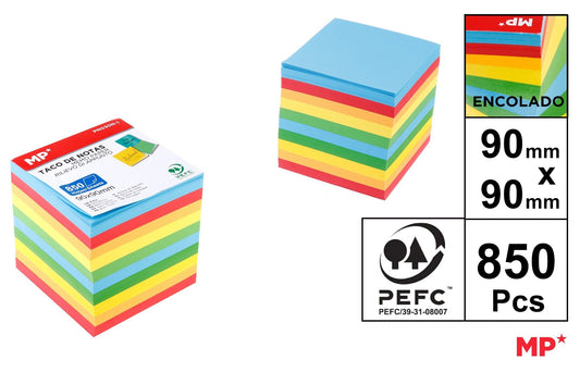 TACO DE NOTA COLOR SURTIDO 850H ENCOLADO