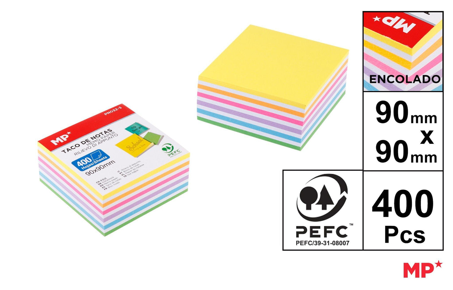 TACO DE NOTAS 400FOLHAS 7COLOR SURTIDO