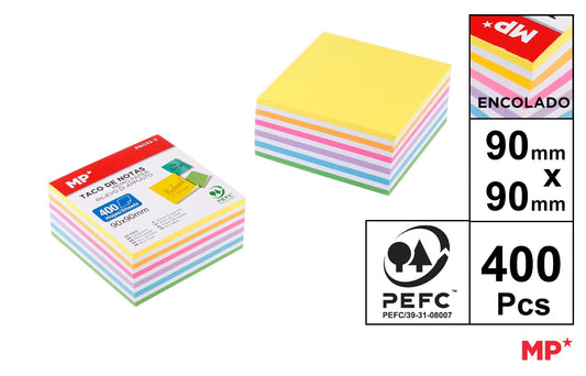 TACO DE NOTAS 400FOLHAS 7COLOR SURTIDO