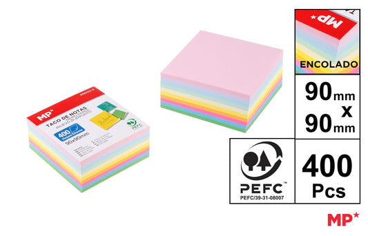 TACO DE NOTAS 400FOLHAS 10COLOR SURTIDO