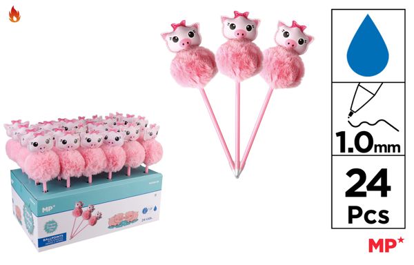 CANETA POMPOM FANTASíA PORQUINHA