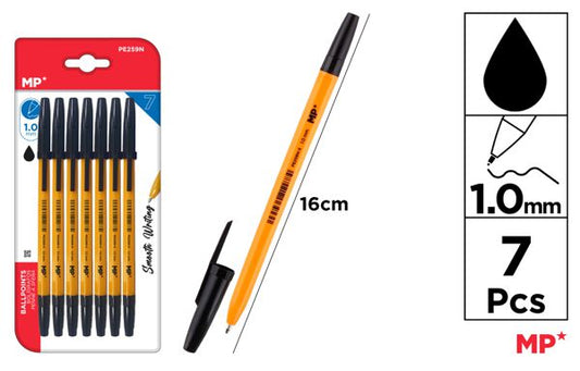 CANETA PRETO SOFT PONTA 1.0MM 7UDS