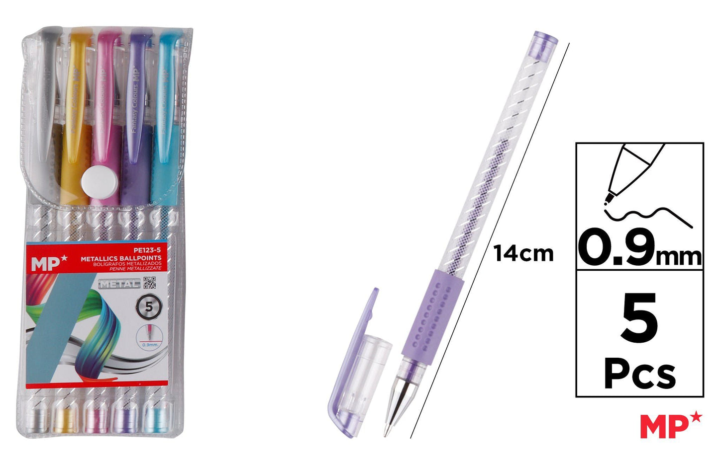 CANETAS METALIZADOS 5 COLORES