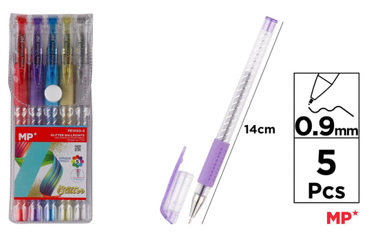 CANETAS PURPURINA 5 COLORES