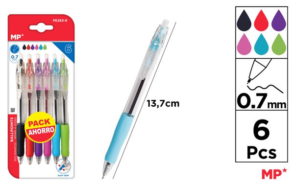 CANETA TEXTURA SUAVE 0,7MM 6UDS