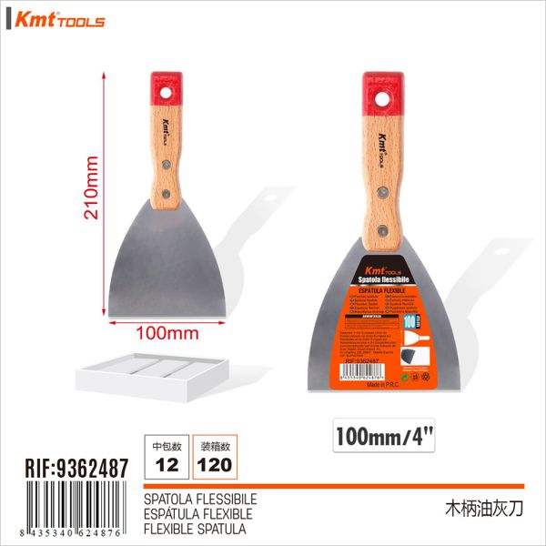 Espatula C/Cabo De Madeira 4* 100mm