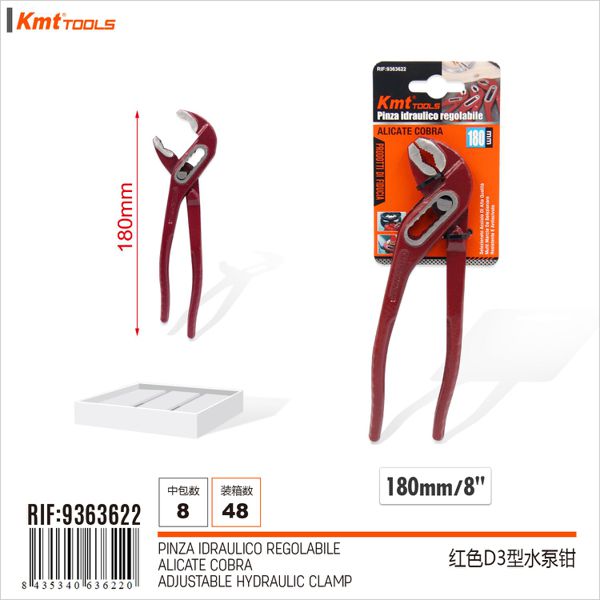 Alicate bomba de água tipo d3 vermelho 180mm