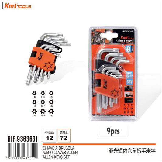 Chave Allen curta Matt 9pcs 6320344