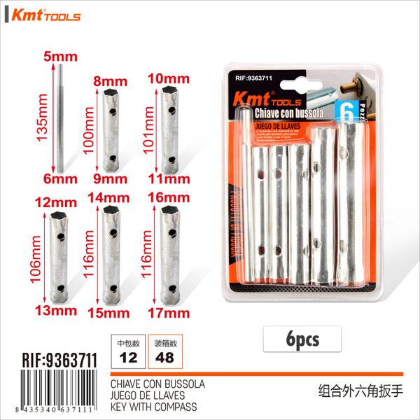 Chave hexagonal combinada 6pcs 6312665