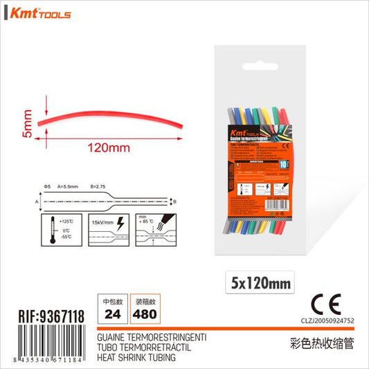 Tubo Termorretráctil 5*120mm 10pcs