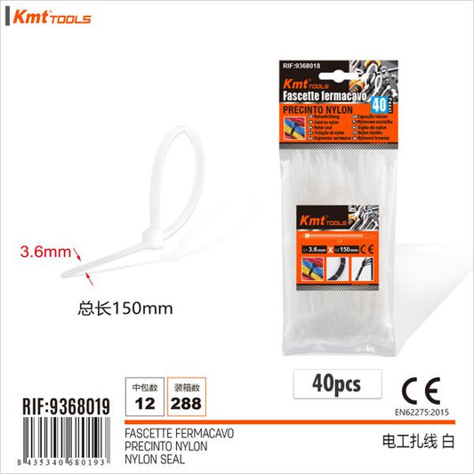 Abracadeiras Branco 3.6*150mm/40pcs