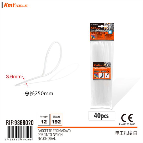 Abracadeiras Branco 3.6*250mm/40pcs