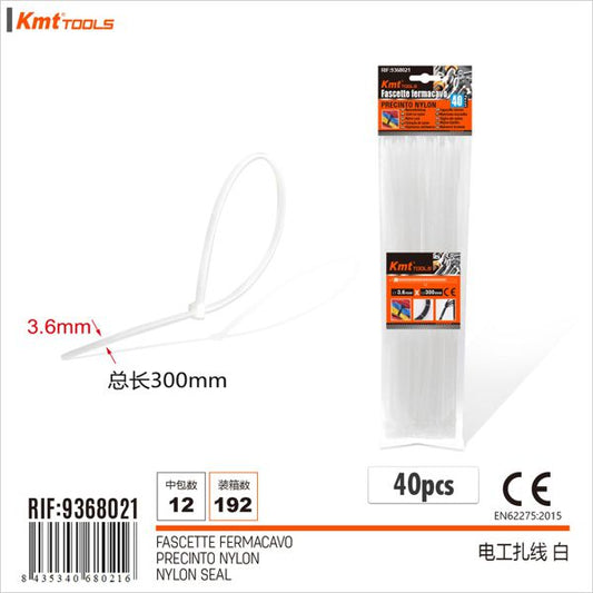 Abracadeiras Branco 3.6*300mm/40pcs