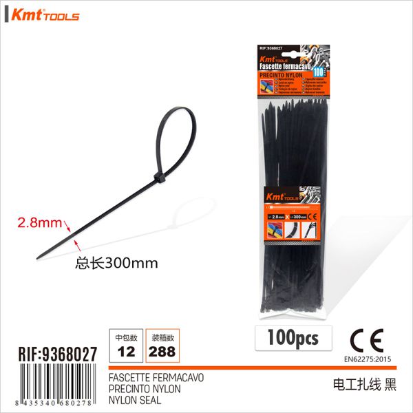 Abracadeira De Nylon Preto 2.8*300mm 100pcs