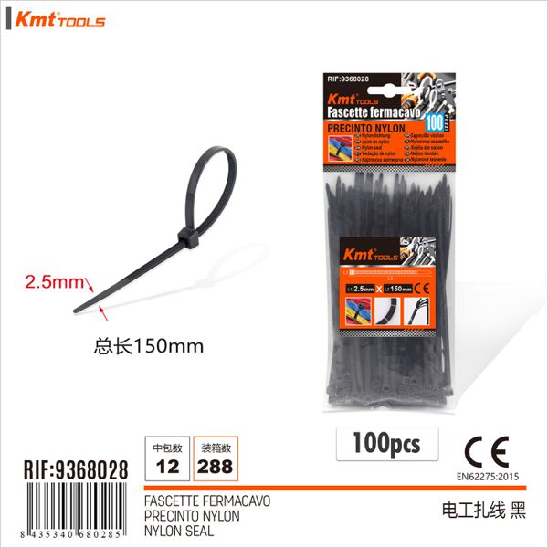 Abracadeira De Nylon Preto 2.5*150mm 100pcs