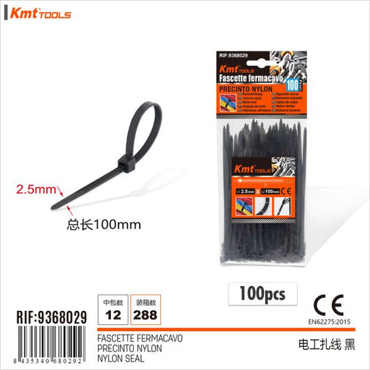 Abracadeira De Nylon Preto 2.5*100mm 100pcs