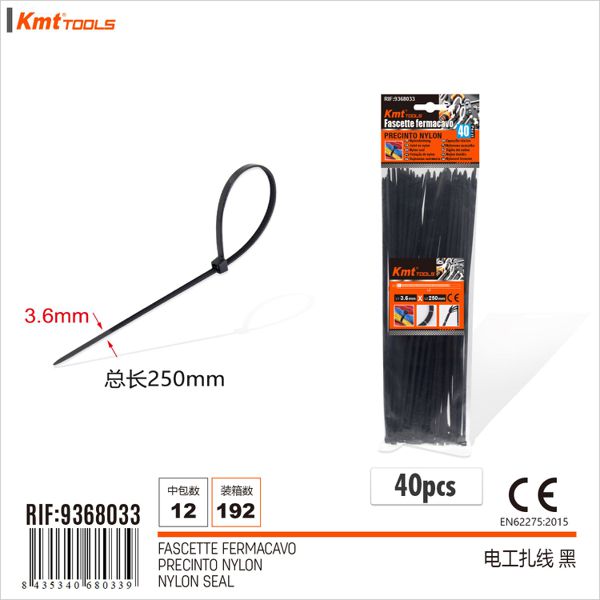 Abracadeira De Nylon Preto 3.6*250mm 40pcs