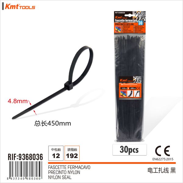 Abracadeira De Nylon Preto 4.8*450mm 30pcs