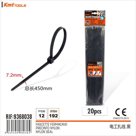 Abracadeira De Nylon Preto 7.2*450mm 20pcs