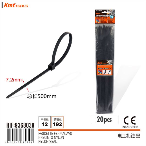 Abracadeira De Nylon Preto 7.2*500mm 20pcs