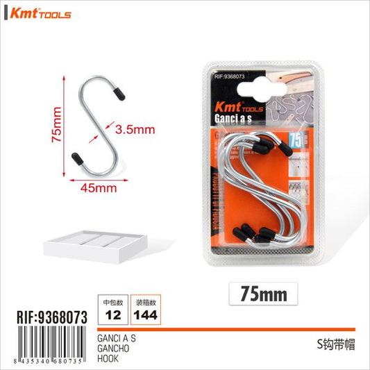 Gancho S com suporte 4pcs 75mm