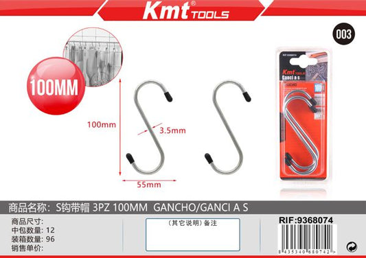 Gancho S com suporte 3pcs 100mm