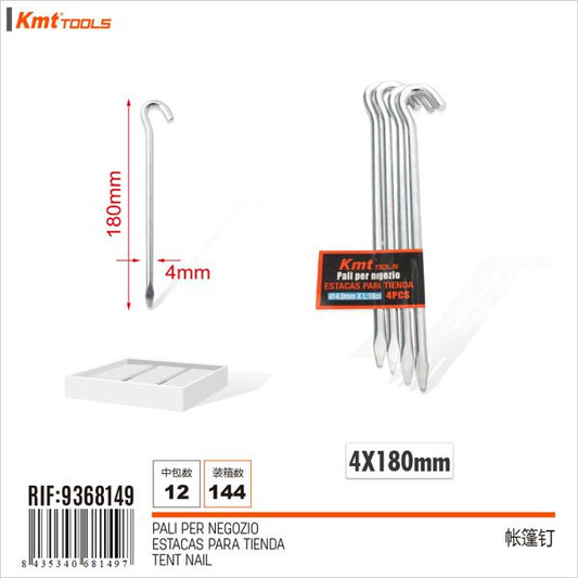 Estacas Para Tenda 4mm 4pcs