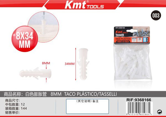 Bucha Plastico 8mm 50pcs