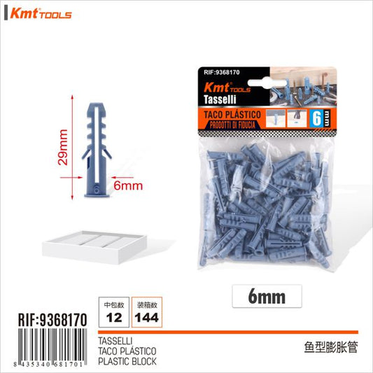 Bucha Plastico 6mm 100pcs